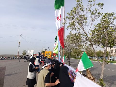 برپایی غرفه کانون هرمزگان در محل راهپیمایی 22 بهمن