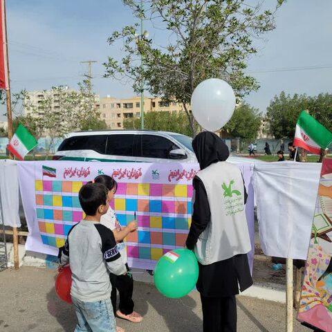 برپایی غرفه کانون هرمزگان در محل راهپیمایی 22 بهمن