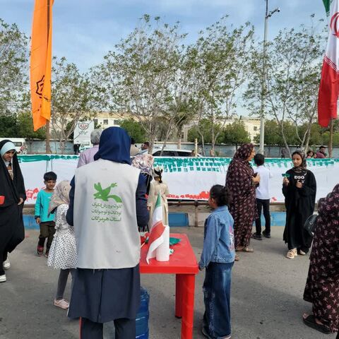 برپایی غرفه کانون هرمزگان در محل راهپیمایی 22 بهمن