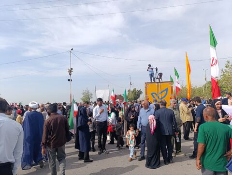 برپایی غرفه کانون هرمزگان در محل راهپیمایی 22 بهمن