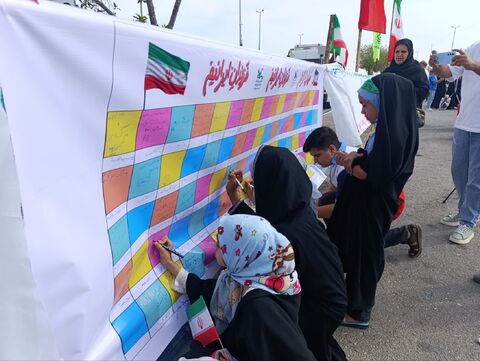 برپایی غرفه کانون هرمزگان در محل راهپیمایی 22 بهمن