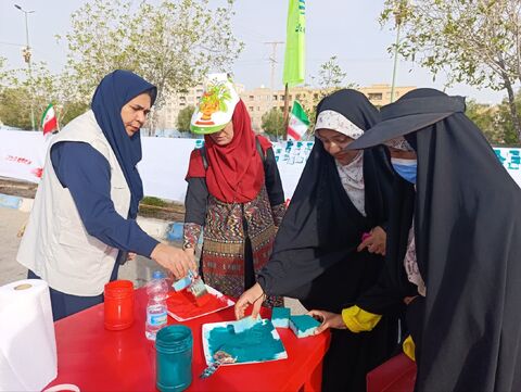 برپایی غرفه کانون هرمزگان در محل راهپیمایی 22 بهمن