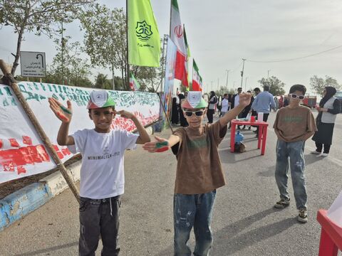 برپایی غرفه کانون هرمزگان در محل راهپیمایی 22 بهمن