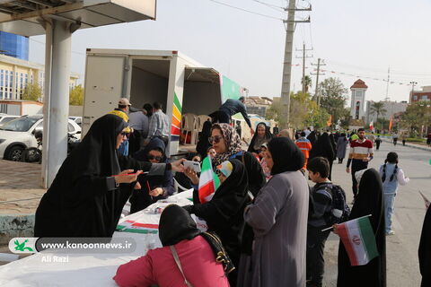 غرفه فرهنگی کانون استان بوشهر در راهپیمایی یوم الله ۲۲بهمن