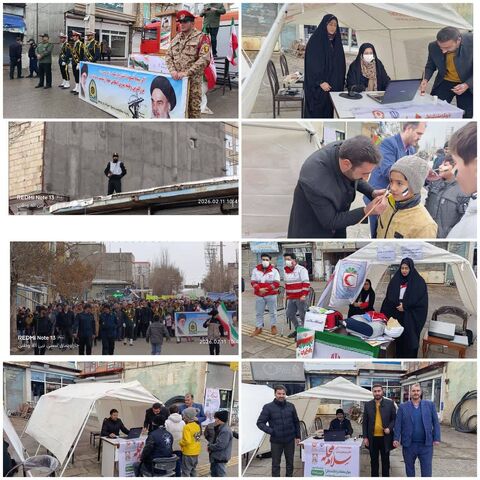 غرفه های مراکز  کانون آذربایجان شرقی در مسیر راهپیمایی یوم الله 22 بهمن 1404