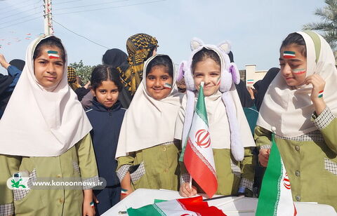 حضور فعال مربیان و اعضا مراکز کانون استان بوشهر در راهپیمایی یوم الله ۲۲بهمن