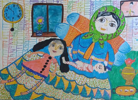 اثر ال‌ماه بلوریان 9 ساله از مرکز ۲ کانون اردبیل در بیست و سومین نمایشگاه دوسالانه بین‌المللی نقاشی کودکان کاناگاوا کشور ژاپن در سال  ۲۰۲۵ با موضوع  «آزاد»