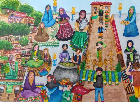 اثر برگزیده سما شیخی 12 ساله از مرکز 10 اصفهان  و برنده جایزه رئیس کمیته ژاپن برای یونیسف بیست و سومین نمایشگاه دوسالانه بین‌المللی نقاشی کودکان کاناگاوا کشور ژاپن در سال  ۲۰۲۵ با موضوع  «آزاد»