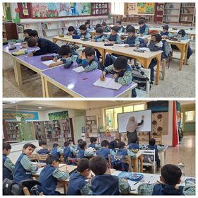 کودکان دبستان شاهد گرمسار با نامه‌هایی به خدا و پرچم ایران، مهمان کانون شدند