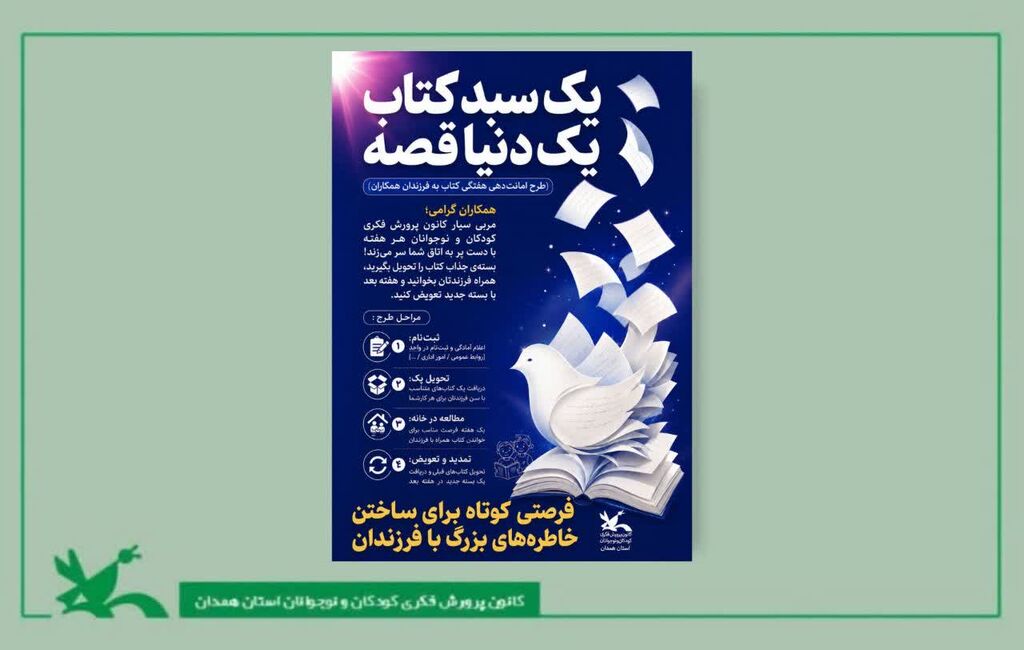 امانت کتاب آغاز طرح امانتدهی هفتگی کتاب به فرزندان کارکنان ادارات در همدان