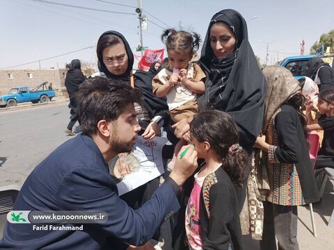 ایستگاه فرهنگی و هنری کانون پرورش فکری سیستان و بلوچستان در مسیر پیاده روی جاماندگان اربعین