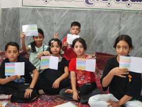 آموزش نقاشی چاپی در ایستگاه فرهنگی مرکز سیار میامی در محمدآباد