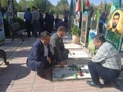 حضور پرشور خانواده کانون استان مرکزی در آیین عطرافشانی قبور مطهر شهدای اراک