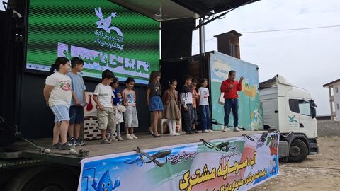 بیستمین اجرای تماشاخانه سیار کانون پرورش فکری کودکان و نوجوانان در  بخش بیرون‌بشم، مرزن‌آباد چالوس