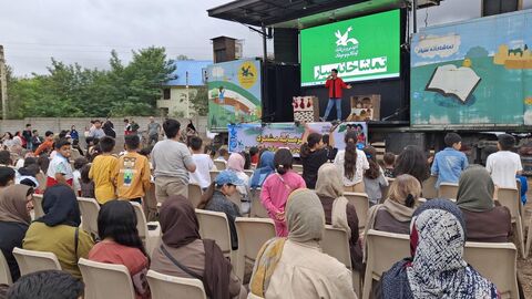 بیست و یکمین اجرای تماشاخانه سیار کانون پرورش فکری کودکان و نوجوانان در روستای  لاهو کلاردشت