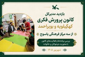 بازدید مدیرکل کانون پرورش فکری کهگیلویه و بویراحمد از سه مرکز فرهنگی؛ بررسی برنامه‌ها و فعالیت‌های کانون با محوریت نوجوانان و خانواده