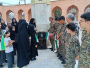 غبارروبی مزار شهدای توسط اعضای کانون دلند و گنبدکاووس