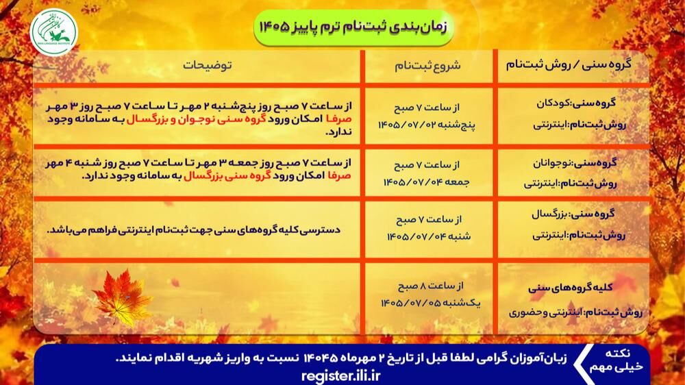 آغاز ثبتنام ترم پاییز ۱۴۰۵ کانون زبان ایران از ۲ مهر