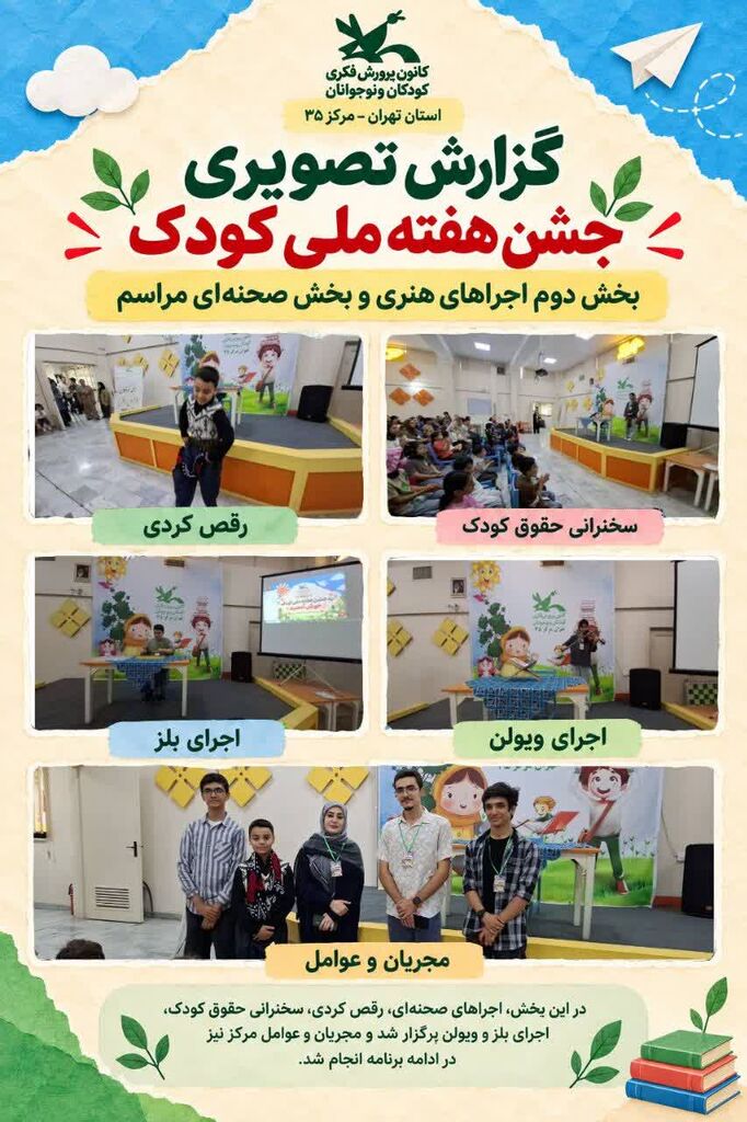 رویش لبخند کودکان در سایه وطن؛ جشن هفته ملی کودک در مرکز ۳۵