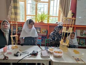 ساخت سازه ماکارونی با مامان در کانون هرسین